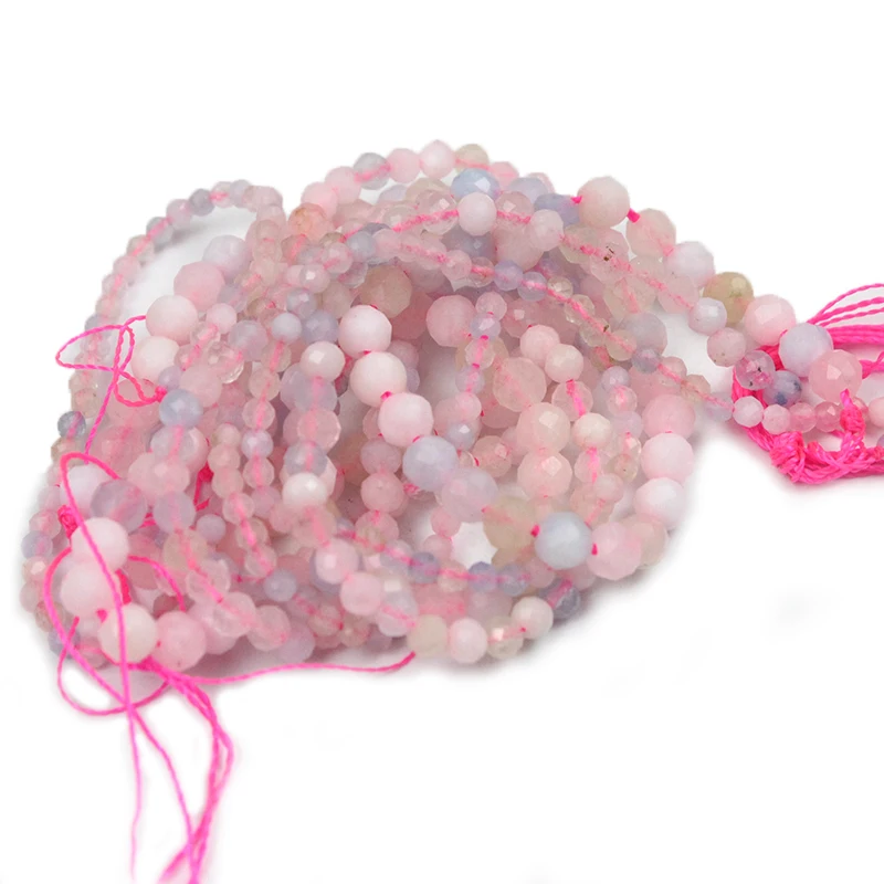 Perline Di Pietra Preziosa Sfaccettata Rotonda Di Rodonite Da 4 Mm, Filo Completo Da 16" Di Pietre Naturali / NSF4-15 - Italia