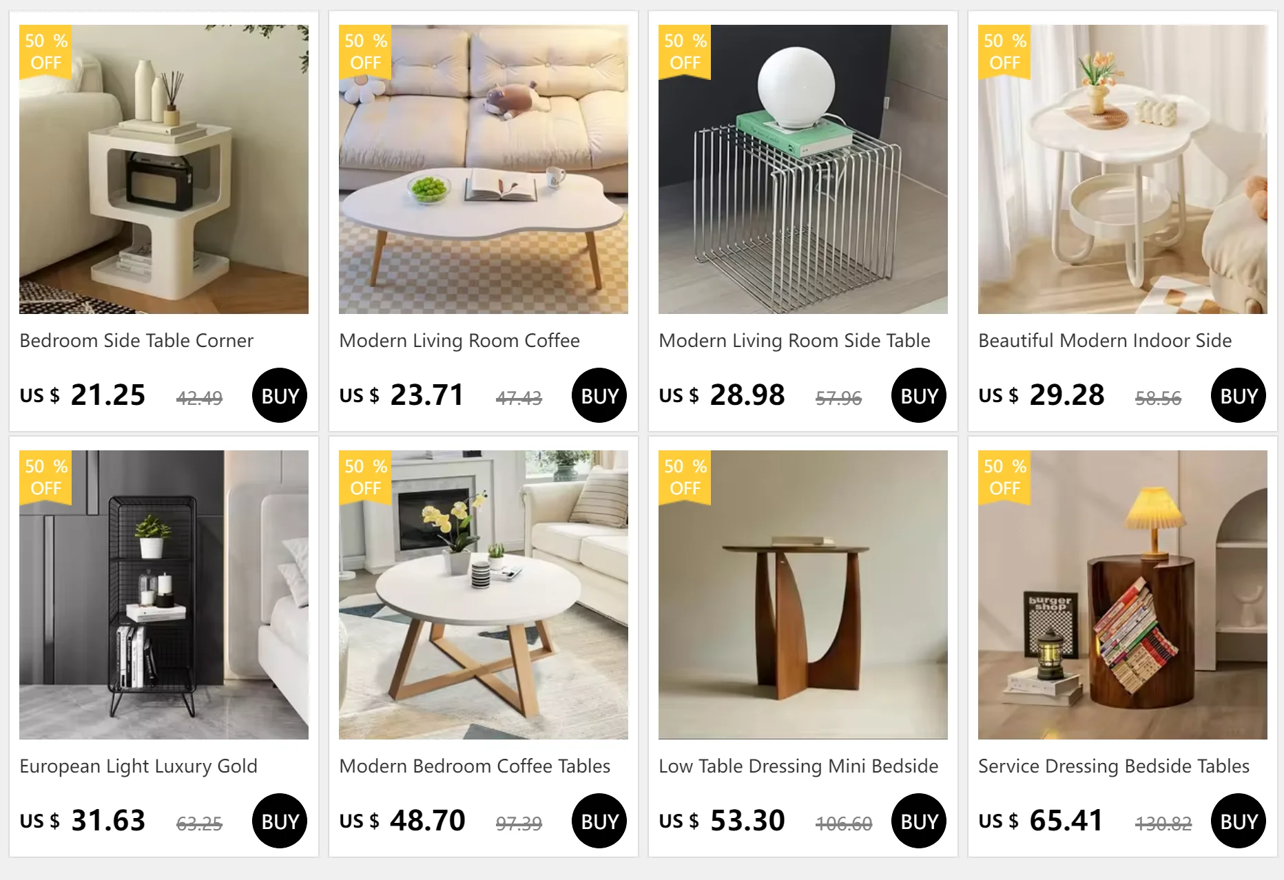 Description Picture 2 of itemEuropean Light Luxury Gold Bedside Table Small Wind Storage Cabinet Bedroom Household Simple Coffee Table Basse Furniture