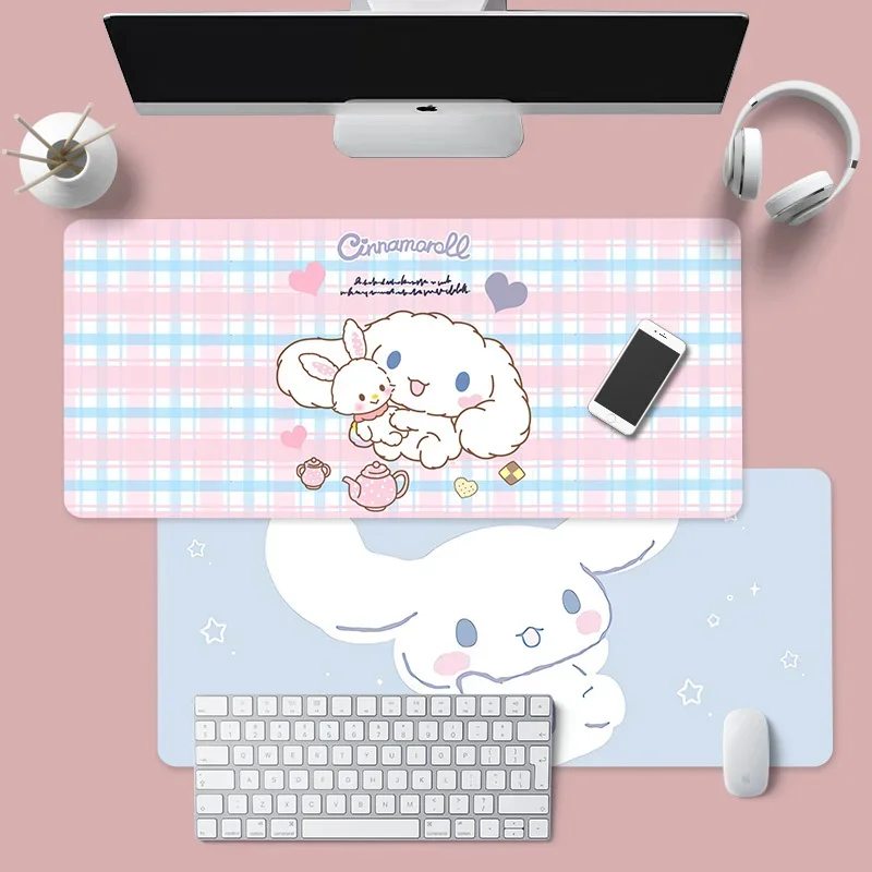 Kawaii Anime Mouse Pad Tapete de Jogos Grande Kuromi Kawaii Mousepad Tapete de Mesa Costura Gamer Xxl para Teclado pc
