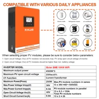 POWLAND onduleur solaire 10KW MPPT 4500W * 3 entrée PV 60-450VDC prise en charge fonction CT onduleur à onde sinusoïdale Pure pour système d'énergie solaire 5