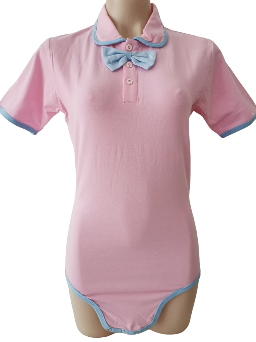 Adult Pink Bodysuit Bow Onesie Baby Romper Abdl Clothes