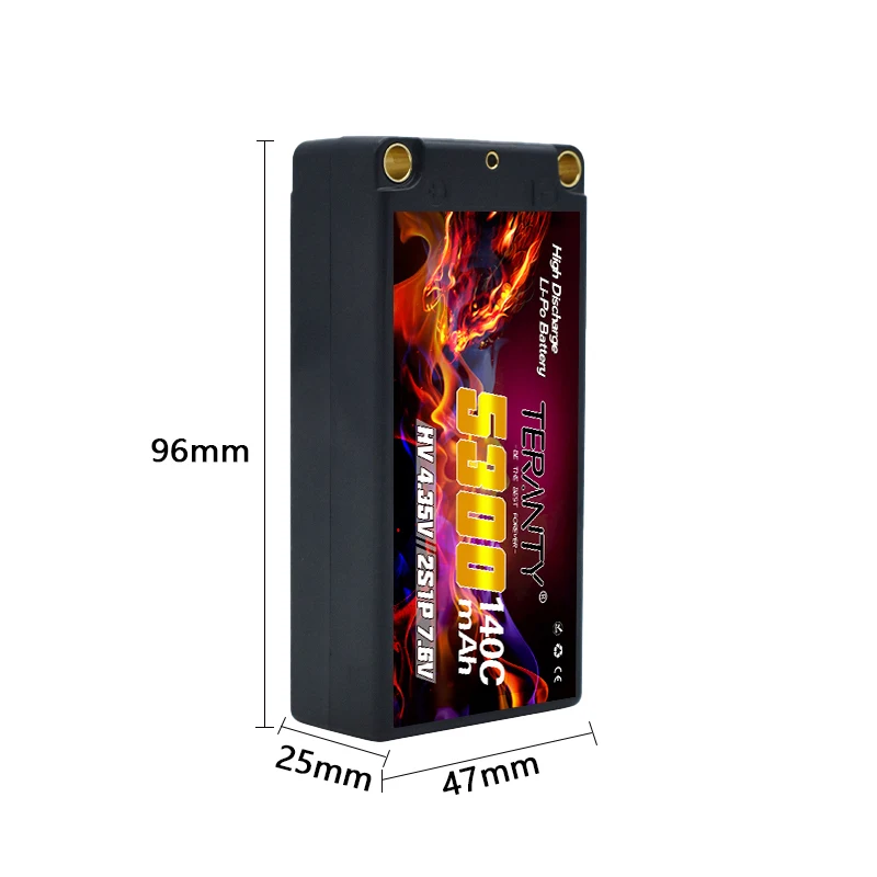 Original TERANTY 2S 7.6V 5300mAh 140C/280C Lipo Battery 1/10 Drift Racing Bigfoot Off road Hard Shell Lithium Battery HV 3