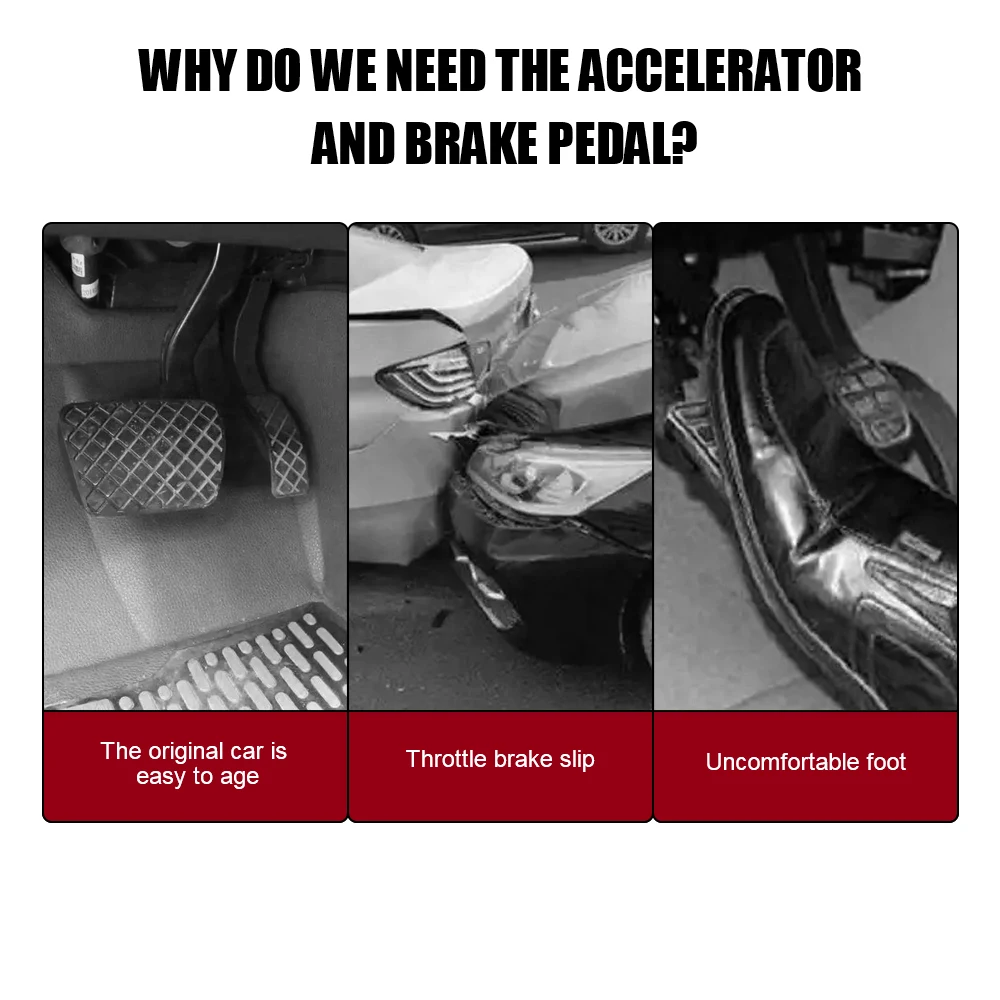 Aluminum Alloy Brake Accelerator Pedal Rest Pedal Auto Accessories Non-slip 2Pcs/set Car Foot Pads Covers