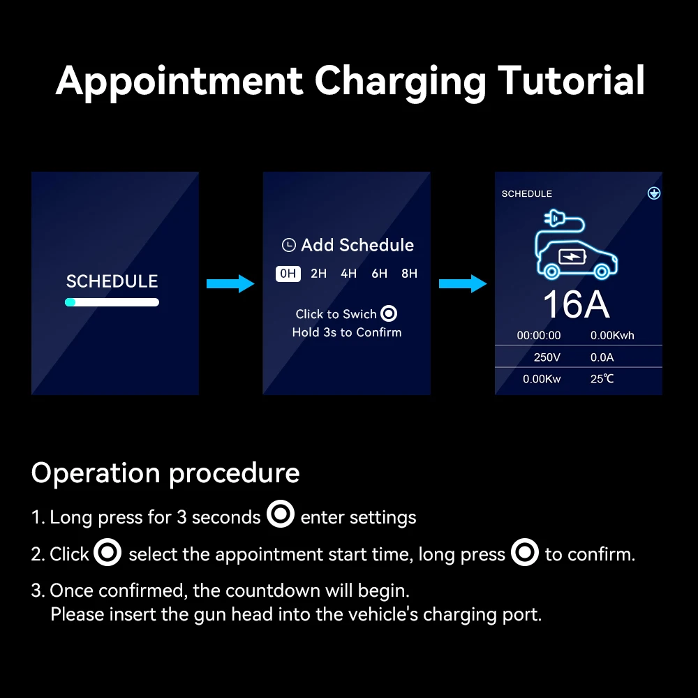 Portable EV Charger IPENGEN 7KW Portable EV Charger Appointment Time Type2 GBT EVSE Charging Box Controller Wallbox for Electric Car Fast Charging portable ev charger