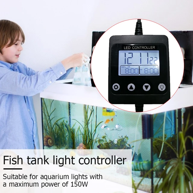 Timer Brightness Adjustment Fish Tank Lighting Accessories Intelligent Fish Lamp LCD Display Controller Modulator 4