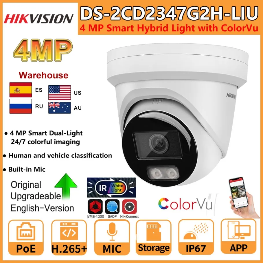 4MP Full Time Color PoE IP Turret Camera | Compatible With Hikvision DS-2CD2347G1-LU, 24/7 Color Night View, 2.8mm Lens - View #12