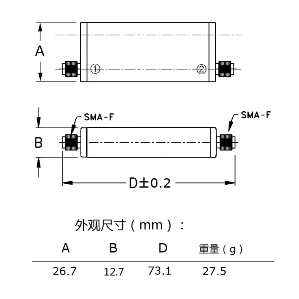 410-785MHz TV UHF 채널 대역 통과 필터, SMA 인터페이스