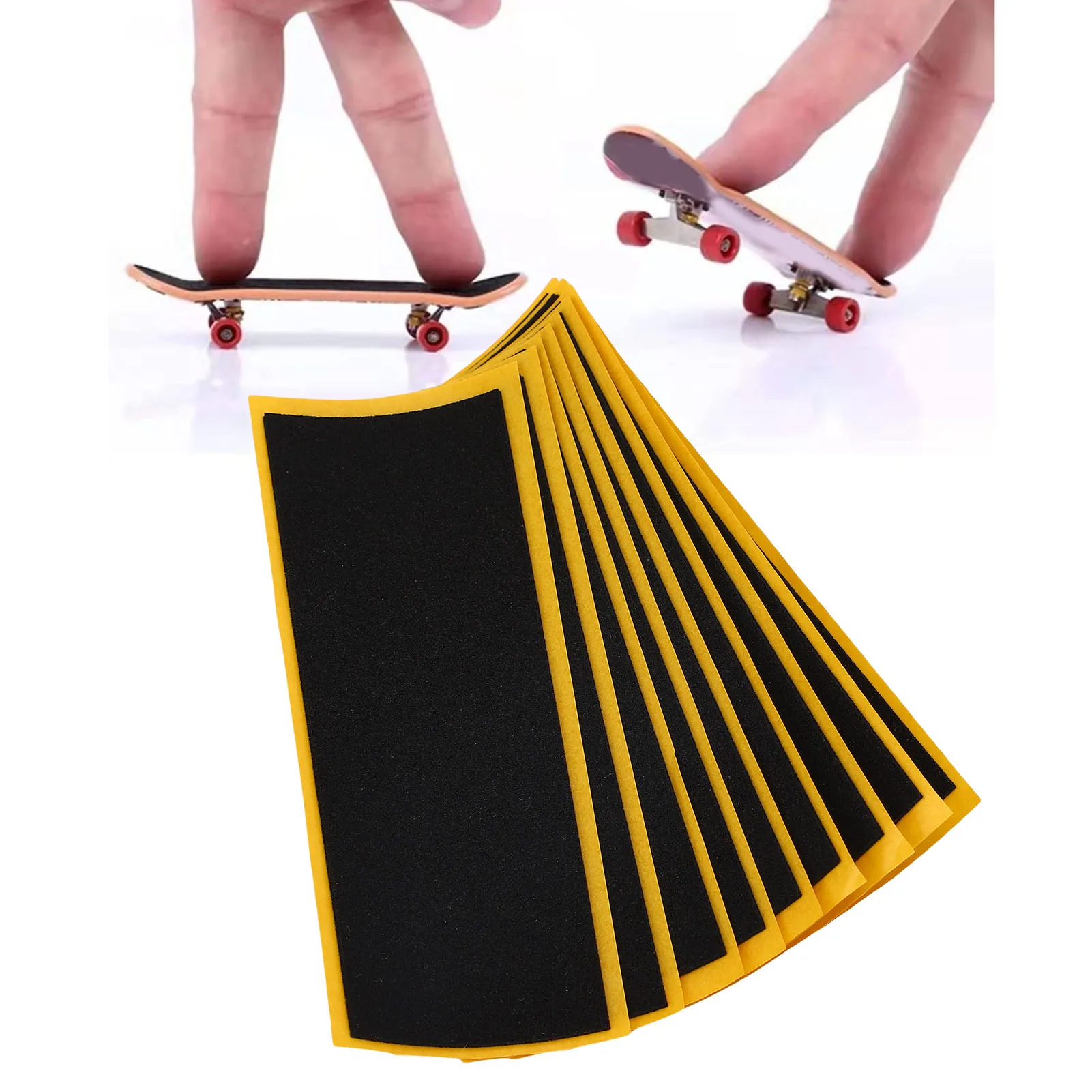 50PCS Black Fingerboard Grip Tape Fingerboard Grip Tapes Black Non Slip Strong Adhesive PU Foam Finger Skateboard Griptape