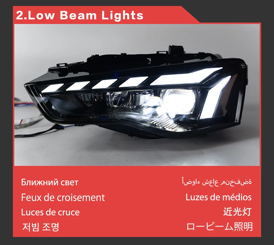 AKD رئيس مصباح لأودي A5 A5L LED المصباح 2008-2016 المصابيح الأمامية A5 DRL بدوره إشارة عالية شعاع الملاك العين العارض عدسة