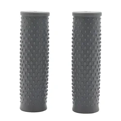 Non-Slip Black Rubber Handlebar Grip for Electric Scooters and Skateboards (Gray 1 Pair)