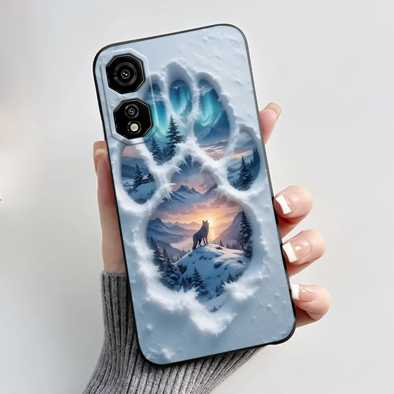 Cute Love Heart Rabbit Black Silicone Soft Protective Phone Case