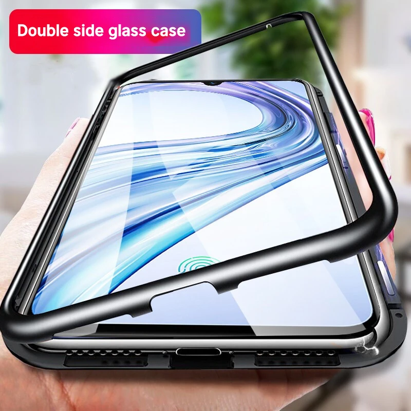

Двухсторонний стеклянный чехол для телефона Samsung Galaxy S23 S22 S21 S20 Ultra Note 20 S10 Plus, металлический Магнитный защитный чехол