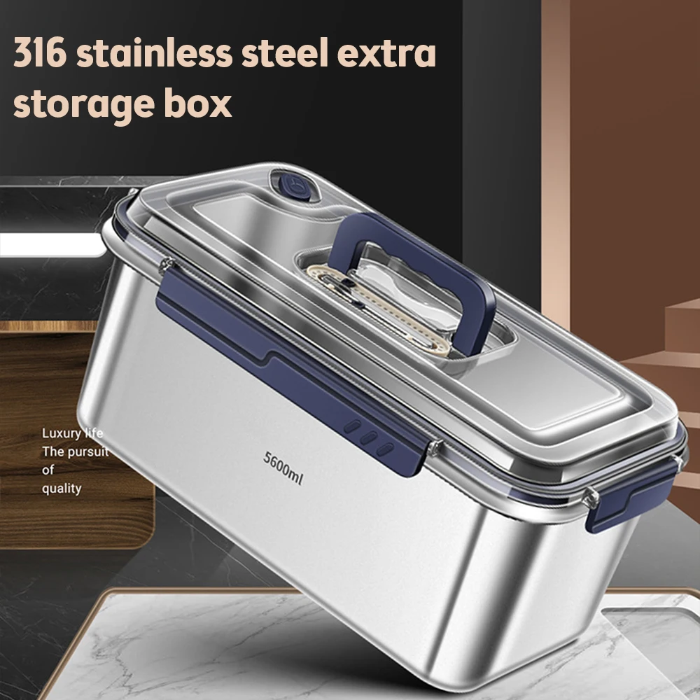 Food Storage Containers with Lids Airtight Food Grade 316 Stainless Steel Large Capacity Leakproof Kitchen Storage Container kitchen storage box,kitchen supplies