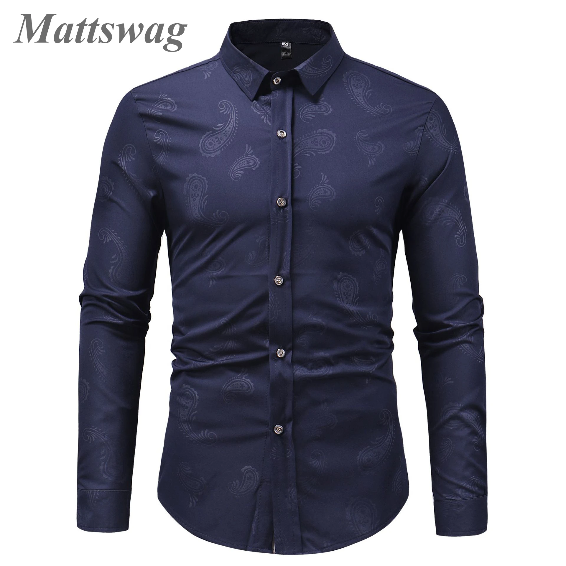 

Light Luxury Formal Dress Shirt For Men Fashion Hidden Pattern Printed Clothing Male Wedding Party Banquet Dinner Chemise Hombre
