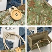 Portable Hand Bag Linen Bag Women 5