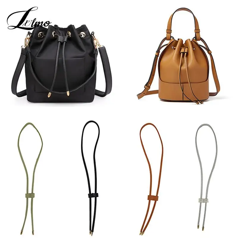 

Women Detachable PU Leather Bag Strap DIY Replacement Bucket Bag Drawstring Rope Backpack Beam Pocket Purse Accessories