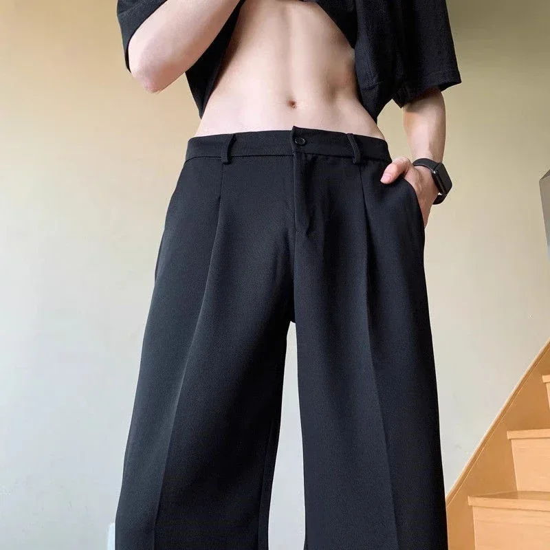 thumbnail image 1 of Pantalones de traje de trabajo para hombre, pantalones de oficina de talla grande, pantalones de verano para hombre, ropa informal fina de alta calidad de diseñador de lujo, pantalones holgados, 1 of 4