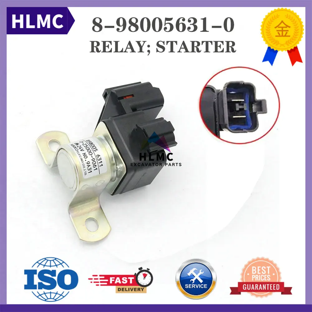 

4HK1 6HK1 Excavator Starter Motor Relay 0-25000-9061 8-98005631-0 898005-6310 4681233 John Deere 135D 135G 245GLC 670GLC