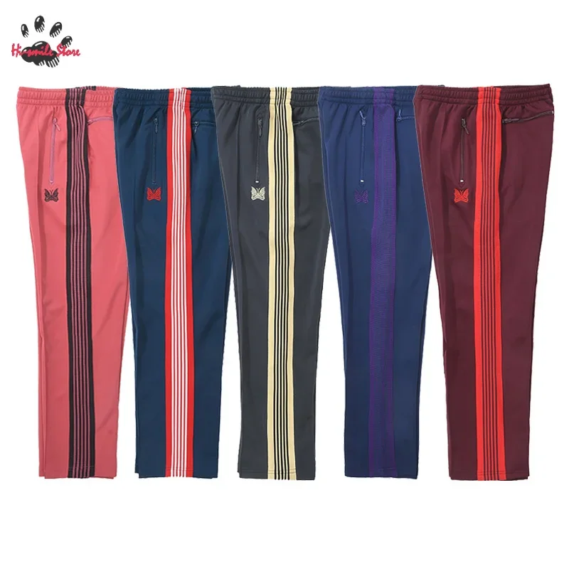 

2023fw New Autumn Sweatpants AWGE Needles Pants Men Woman 1:1 High Quality Casual Straight Trousers Butterfly Embroidery LOGO