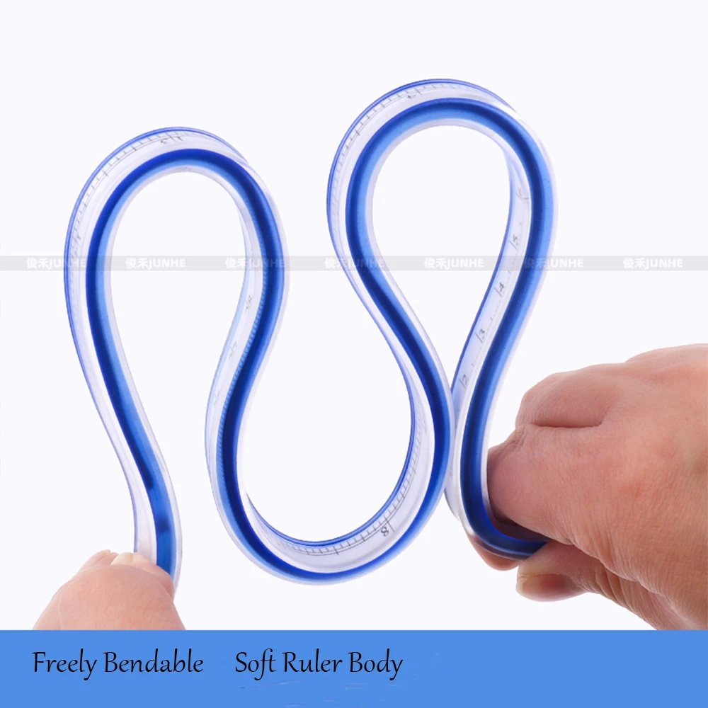 Flexible Curve Ruler 50cm Double-Sided Scale Multi-Functional Soft ...