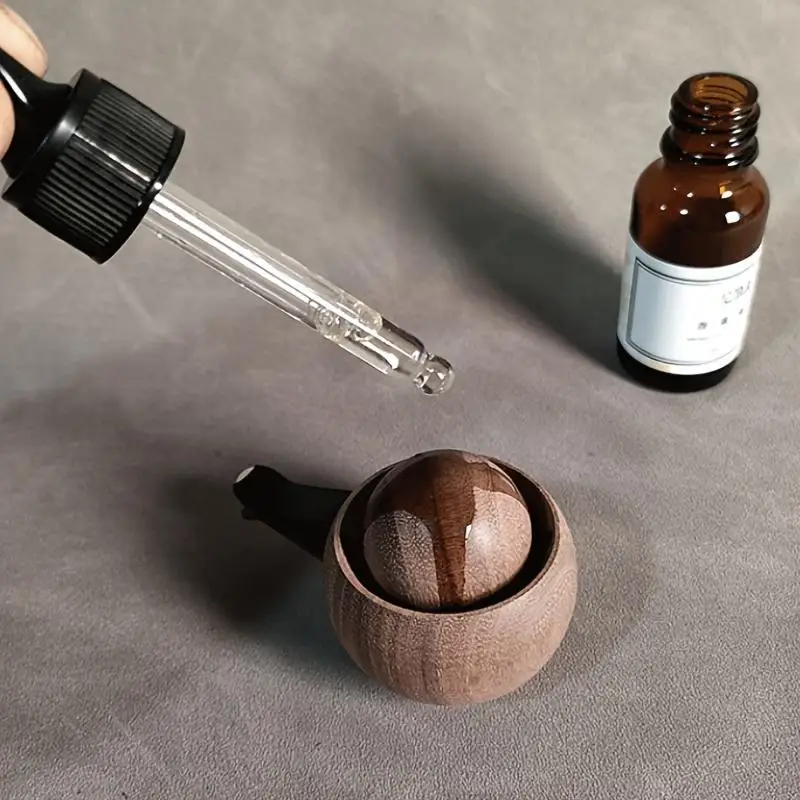 Spherical Wooden Essential Oil Diffuser - Elegant Natural Fragrance Decor