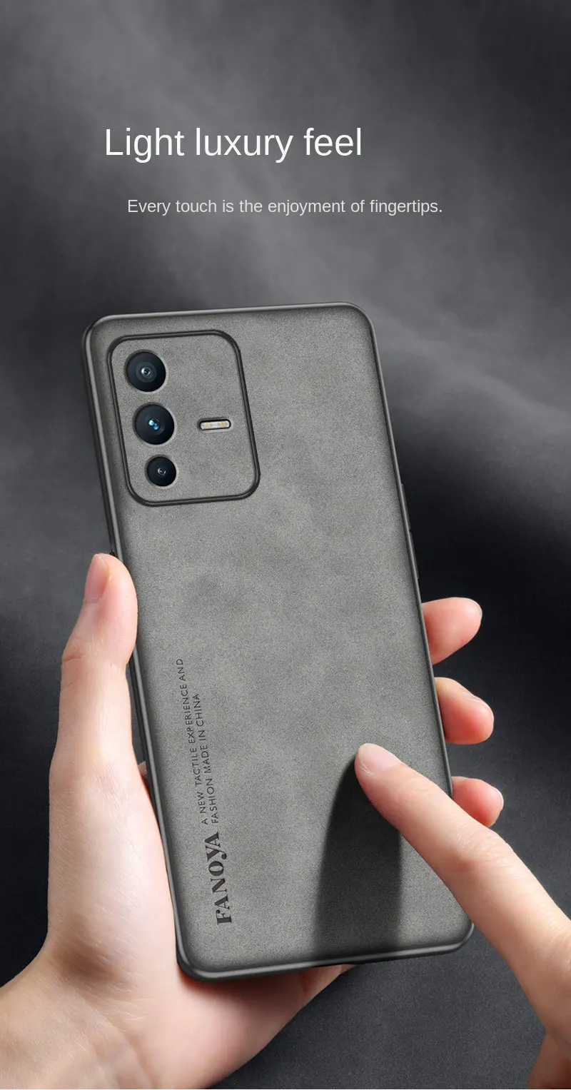 Premium PU Leather Shockproof Matte Back Cover with Silicone Bumper