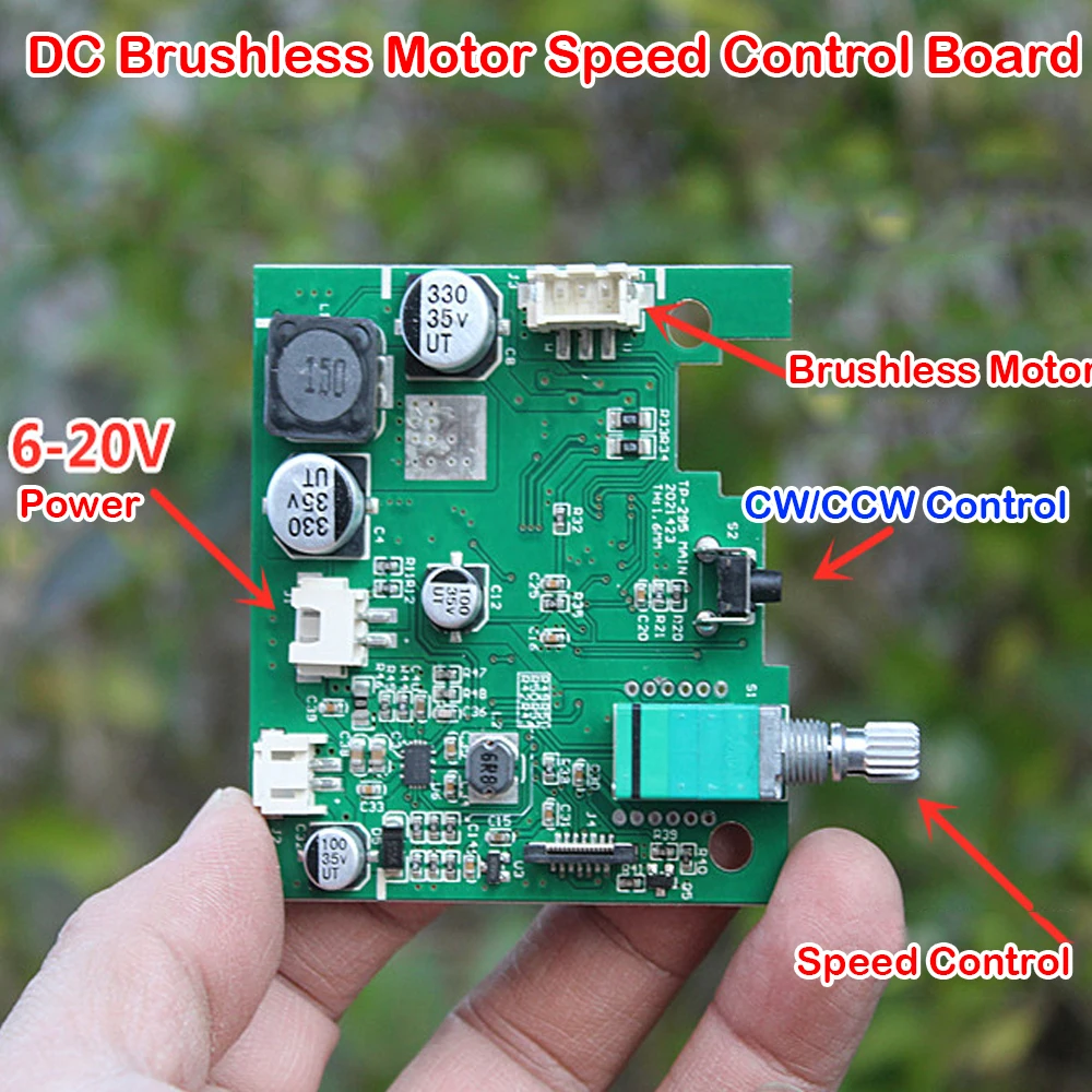 18W 1A Dc 6-20V Brushless Hall Free Motor Driver Board Hard Disk Dc Motor Foward Reverse Speed Controller Modulo Interruttore Di Controllo