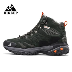 HIKEUP Men's Outdoor High - Top Suede Trekking Boots - Rainproof Tactical and Combat - Ready - 44 (Green)