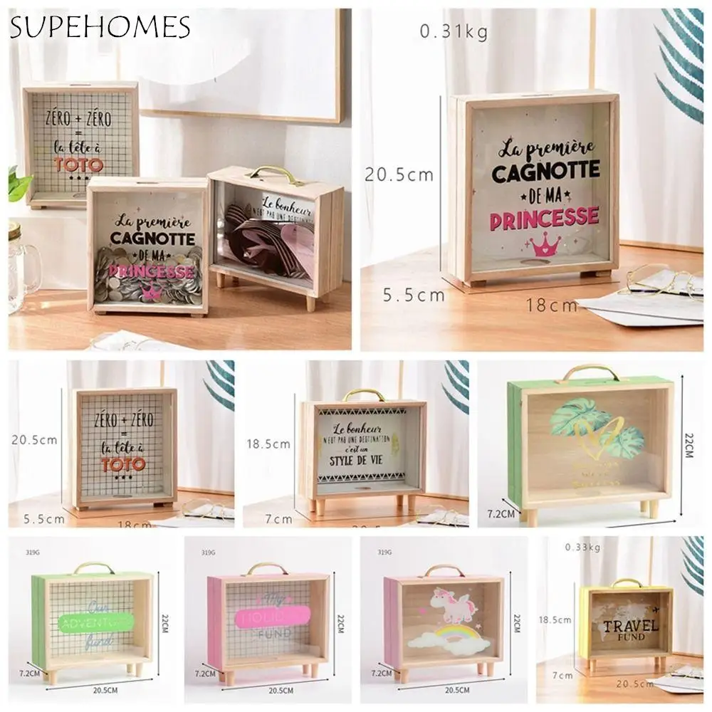 

Creative Large Capacity Photography Prop Desktop Decoration Wooden Birthday Gift Sundry Storage Box Savings Tank Money Box