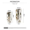 Luxury Electroplated Silver Ceramic Vase Flower Arrangement Irregular Porcelain Hydroponic Vase Ornament Interior Art Decoration 2