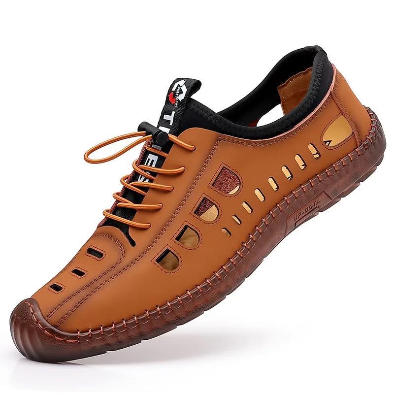 Casual Shoes Summer Men's Casual Sandals Fashion Hollow Out Breathable Flat Business Soft Bottom Sneakers