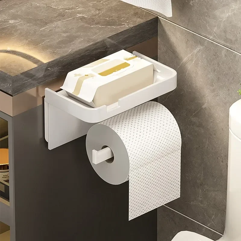 Plastic Paper Holder Storage Rack Kitchen Towel Placement Seasoning Bottles Bathroom Wall Roll Paper Phone Storage Holder