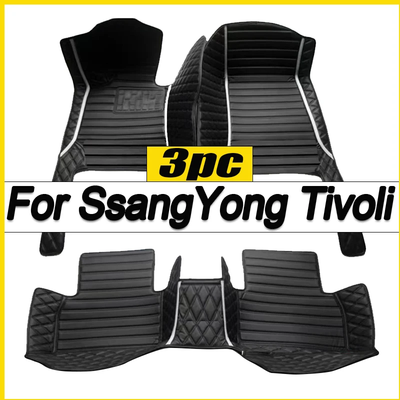 

Car Floor Mats For SsangYong Tivoli XLV Air Grand LUVi 2015~2022 Protective Pad Luxury Mat Rugs Leather Carpets Car Accessories