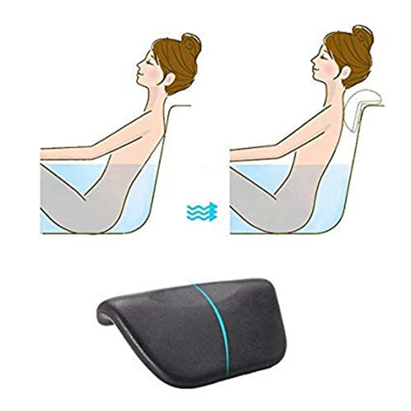 SPA Bathtub Pillow Suction Cups Ergonomic Headrest For Relaxing Head Neck Back Non-Slip Cushion Pad Bathroom Accersories