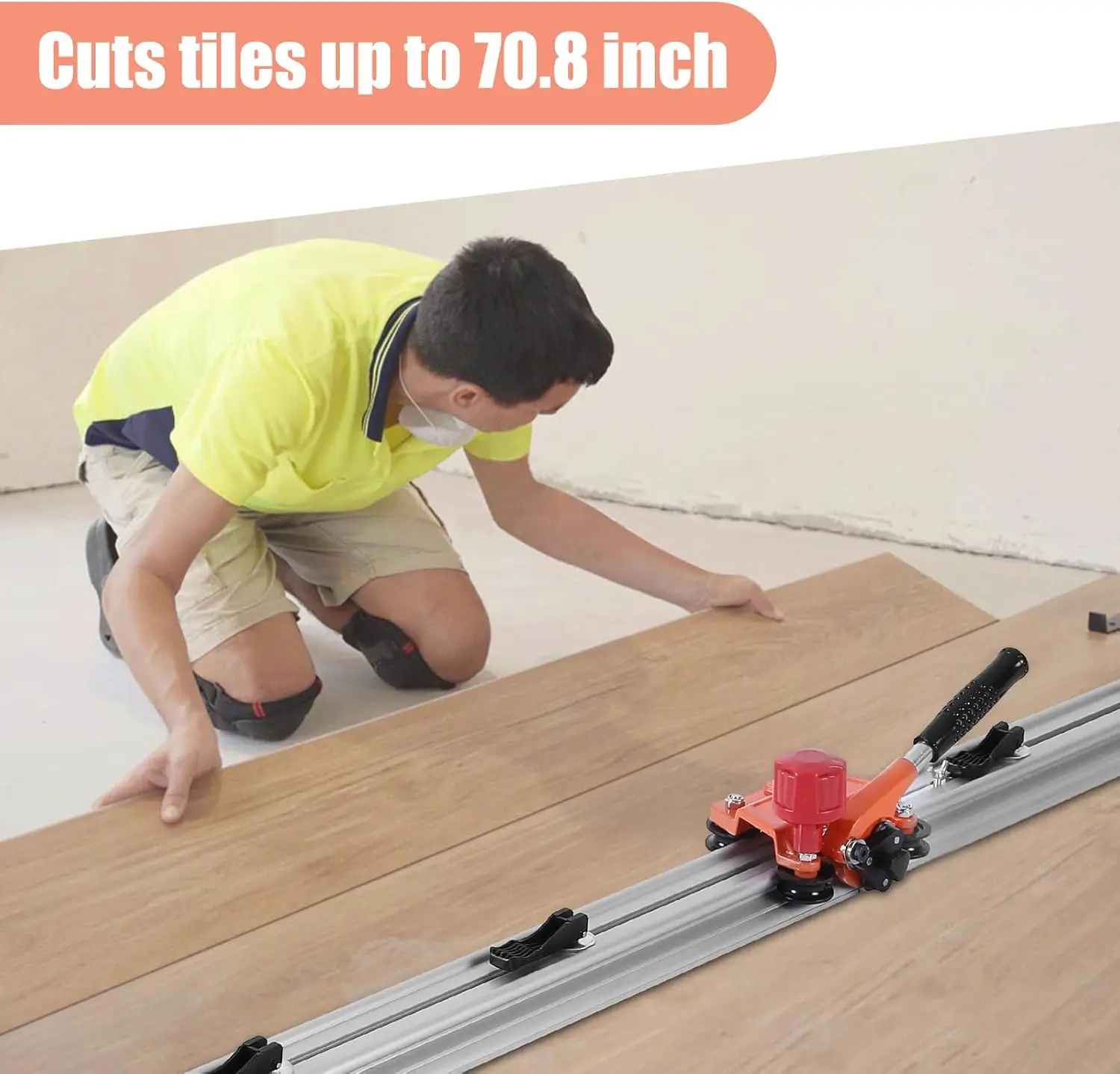 Large Format Tile Cutter with Case, Flytohom Manual Tile Cutter for Cutting Large Porcelain Ceremic Tile from 0.12 to 0.47" Thic 6