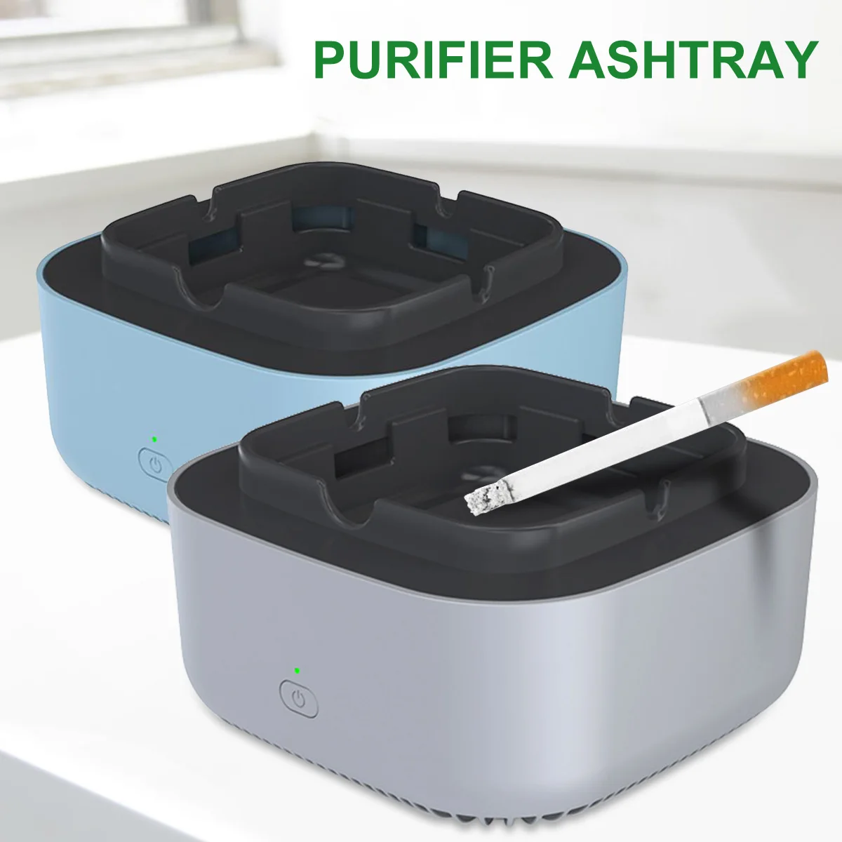 Electric Smokeless Ashtray Multipurpose Ashtray with Air Purifier Function Negative Ion Ashtray