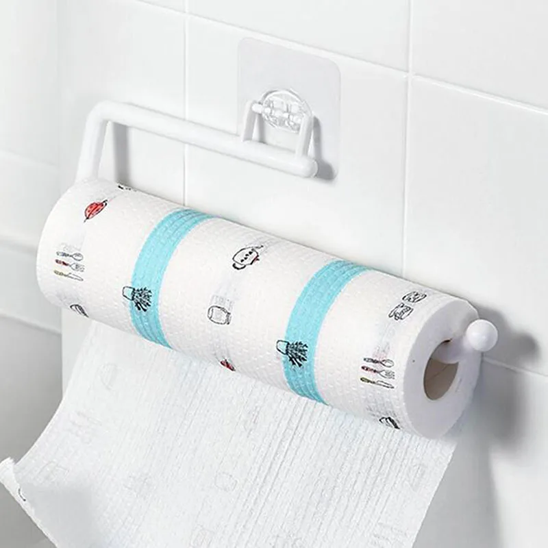 Kitchen Tissue Holder Hanging Toilet Roll Paper Towel Holder Rack Kitchen Bathroom Cabinet Door Hook Holder Organizer