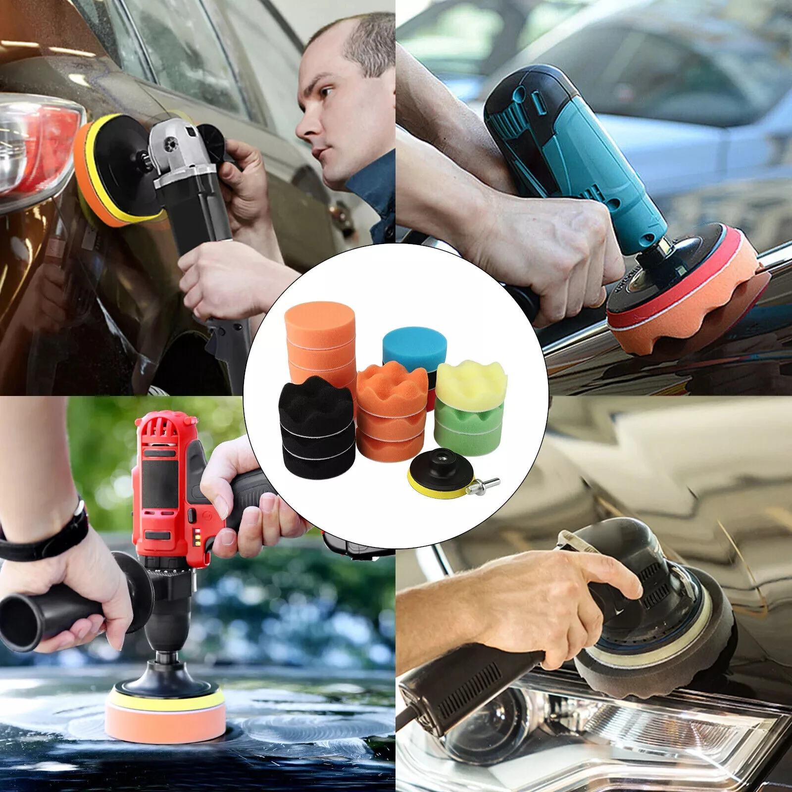 Car Polishing Pad 22Pcs M10 Foam Pad Buffer Polish Machine Wax Pads for Auto Motorcycle Motor Vehicle Remove Scratches