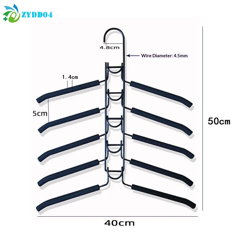 검정색 다층형 걸이식 옷장 행거, 후크 포함 공간 절약형 옷장 정리함, 코트, 셔츠, 드레스, 재킷 걸이 보관용