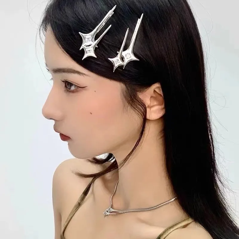 1 Stück personalisierte Sweet Cool Spicy Girl Y2K Star Haarnadel, Nischenkantenclip, Ins cooles Haar-Accessoire, High-End-Pony-Clip