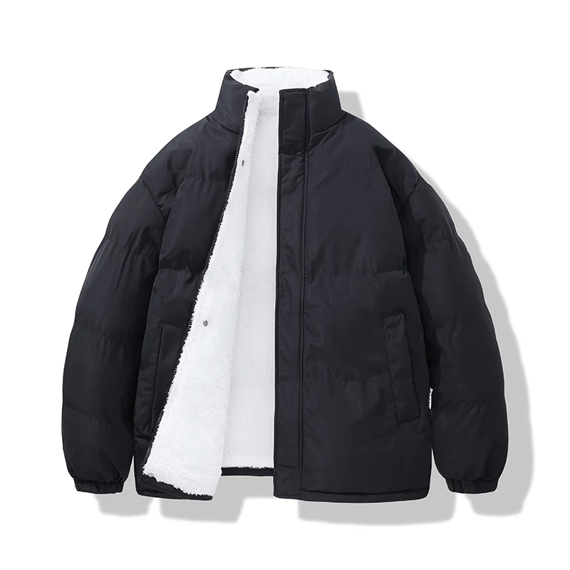 

Мужское хлопковое пальто с воротником-стойкой, однотонное кашемировое пальто с защитой от ветра, теплая спортивная одежда для моделирования, зима 2023