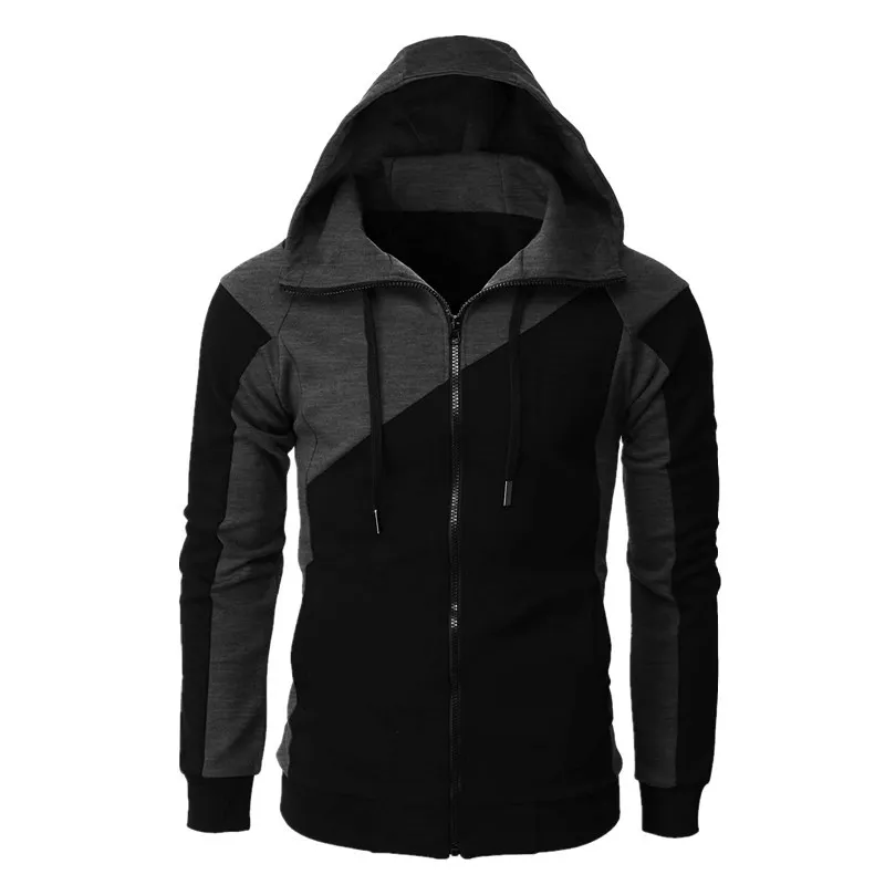 Men Hoodies Fashion Men Zippered Pocket Drawstring Sport Hoodies Sweatshirt Jacket Top Boy Sweatshirt