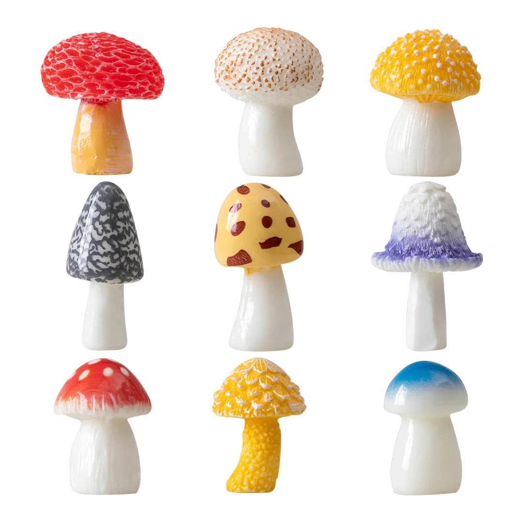 Figurines Miniatures Simulated Colorful Mushroom Micro Landscape Ornaments For Home Decorations DIY Bonsai Gardening Accessories