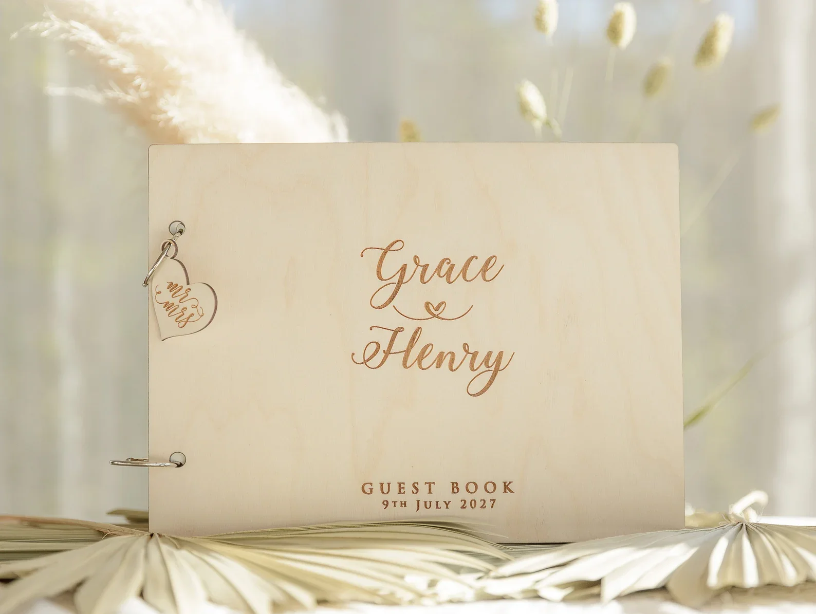 Wedding Guest Book Personalised Photo Album Heart wedding book, Personalized guest book, Wooden guest Wedding photo album