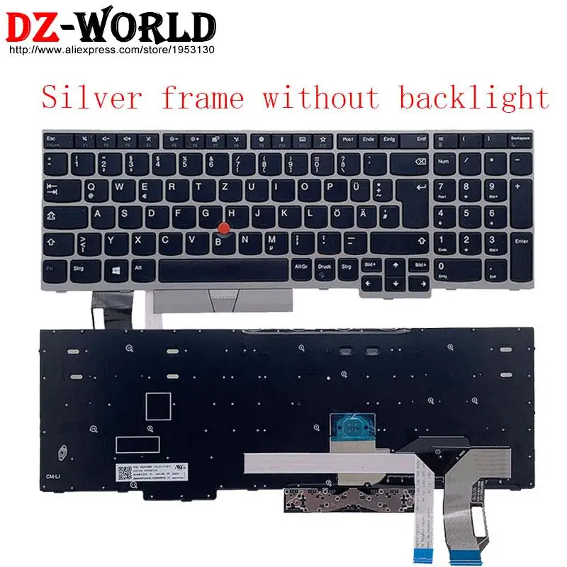 Teclado Retroiluminado Alemão Portátil Lenovo Thinkpad E580 E585 E590 E595 T590 P53s L580 L590 P52 P72 P53 P73 01yn712 01yn672 - Imagem 2