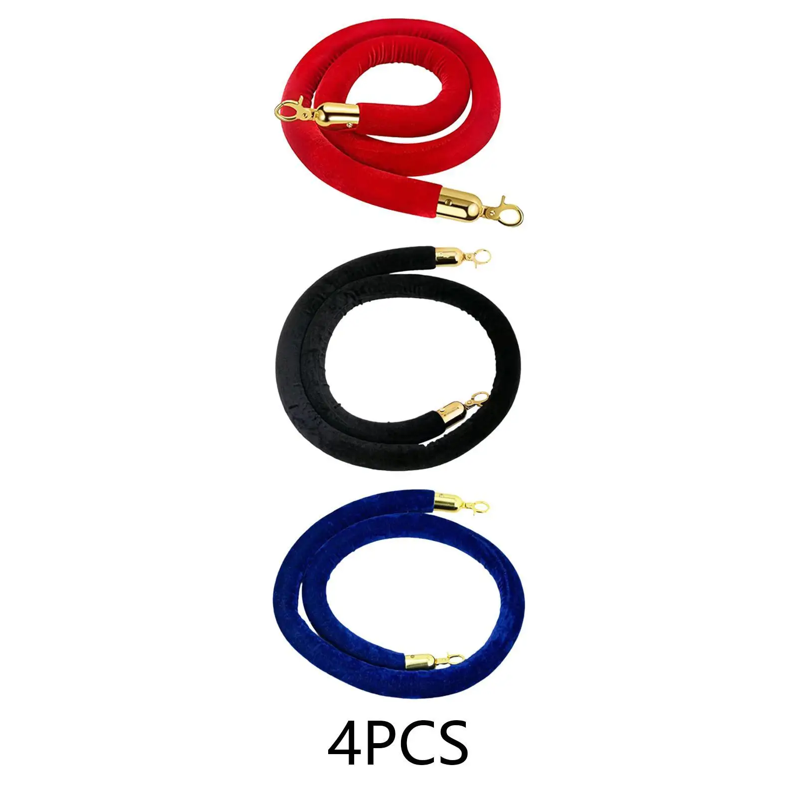 Velvet Stanchion Rope Accessories Post Ropes Sturdy Multifunctional Crowd Control Security Barriers For Trade Shows 4 Pieces retractable queue barrier