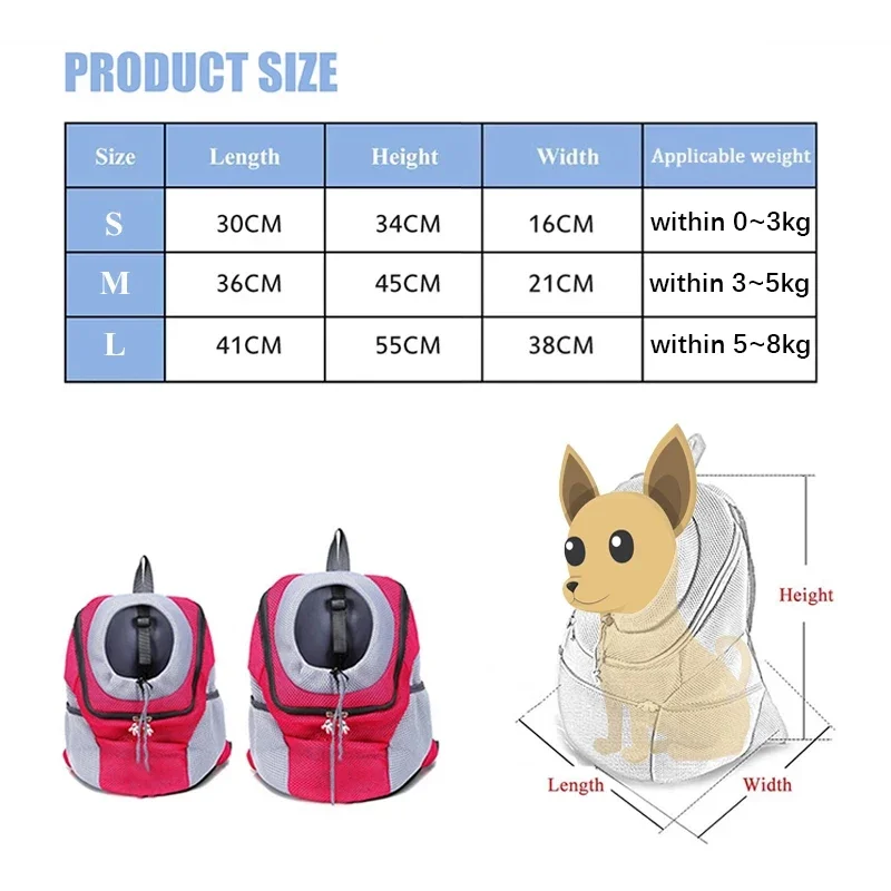Portable Dog Carrier Backpack Breathable Mesh Cat Double Shoulder Carry Blanket for Pet Outdoor Travel Carrying Knapsack