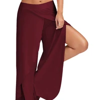 Women Plus Size Wide Leg Pants Loose Fitness Dance Yoga Split Trousers Female Elastic Wasit Casual Workout Solid Summer Clothing - Image 4