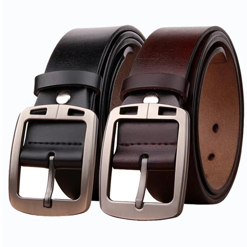 

Men's Genuine Leather Belt Cowhide Retro Pin Buckle Belts Male Luxury Vintage Jeans Strap Gift For Men Father Christmas Gifts