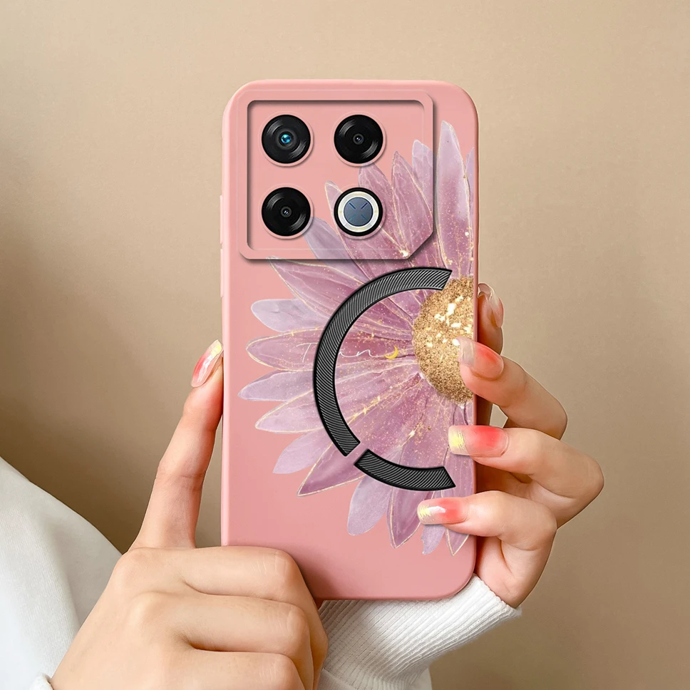 Cute Healing Pattern Soft Liquid Silicone Protective Phone Case Back Cover